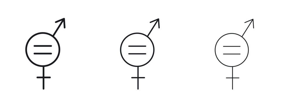 Equality icon logo black pictogram set. Graphic simple vector icon