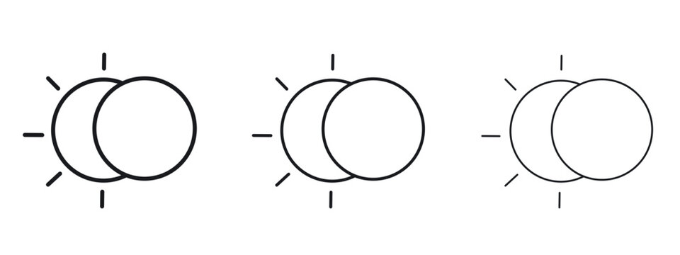 Eclipse icon logo black pictogram set. Graphic simple vector icon