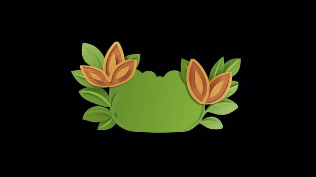 Green Floral Decoration Paper Cut Element