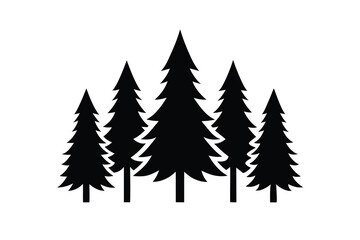 Obraz premium pine tree forest vector icon