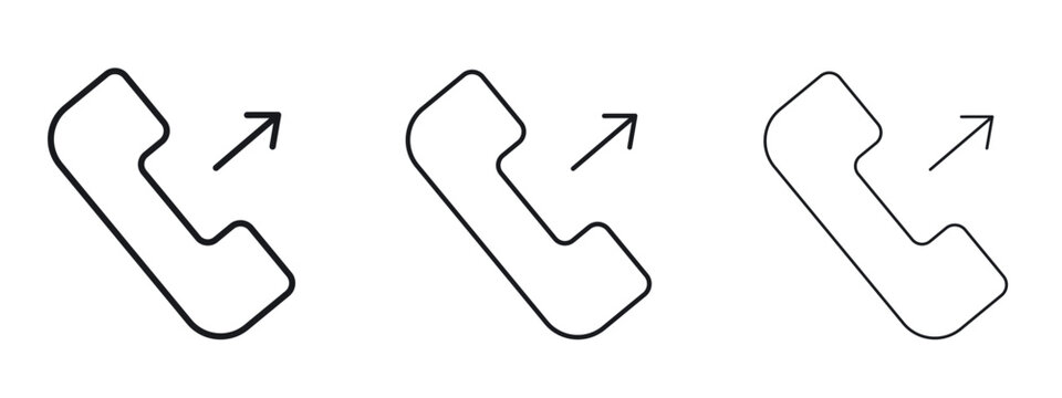 Call outgoing icon logo black pictogram set. Graphic simple vector icon