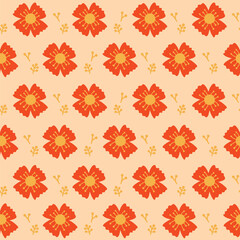 red flower seamless pattern