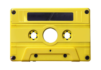 Bright yellow audio cassette tape