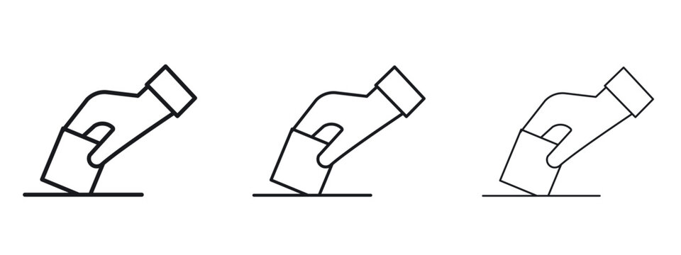 Ballot icon logo black pictogram set. Graphic simple vector icon