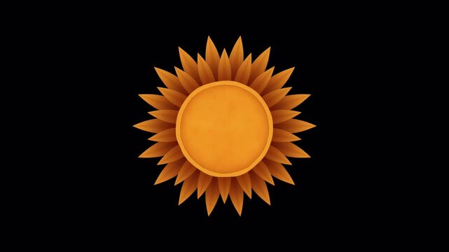 Sun Symbol Paper Cut Decorative Element