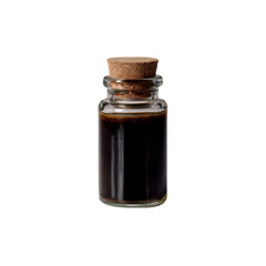 Dark Liquid in Glass Bottle with Cork Stopper