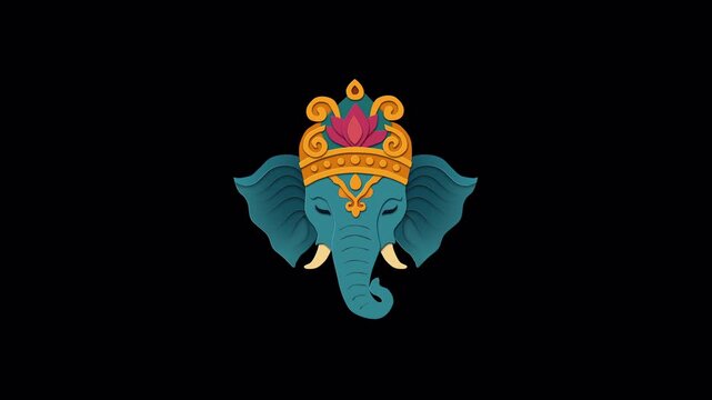 Ganesh Paper Cut Cultural Symbol Element