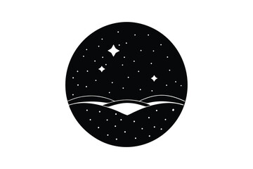 starry sky vector icon