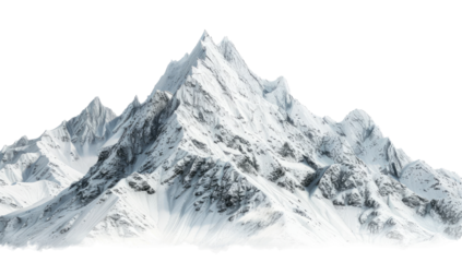 Snow-capped mountain peak, detailed
