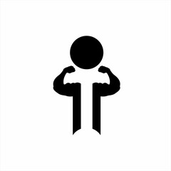 Cross logo design with strong man concept.