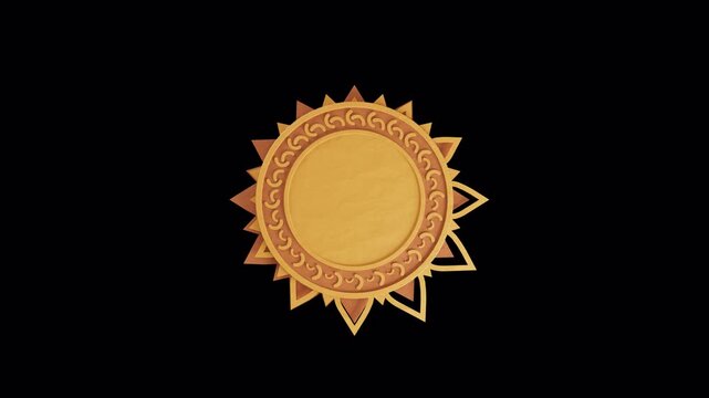 Sun Rune Paper Cut Symbolic Decorative Element