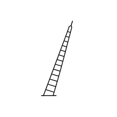 Leaning ladder sketch on transparent background