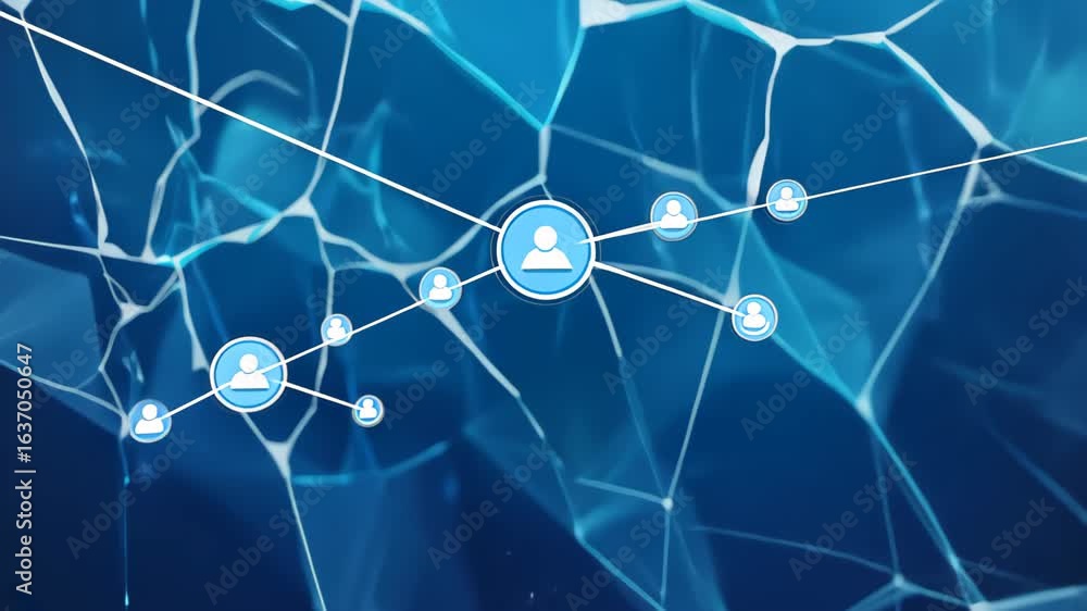 Poster network connections: an abstract depiction of interconnected nodes, symbolizing a complex network of