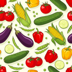 vibrant vegetable seamless pattern perfect for healthy food branding