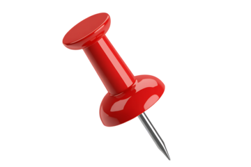 Sharp red push pin, perfect for marking important locations or adding emphasis to visual presentations