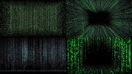 and keyword list based on the image you provided

 Digital Green Rain Falling Down Abstract Code Flowing In Cyber Space On Black Background.