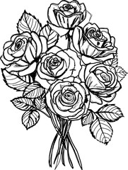 Roses flower hand sketch