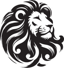 Fototapeta premium Monochromatic lion head illustration conveying majestic strength