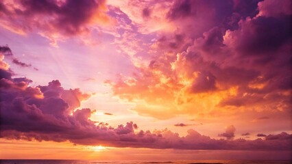Fototapeta premium Beautiful sunset sky with clouds over the sea. Nature background.