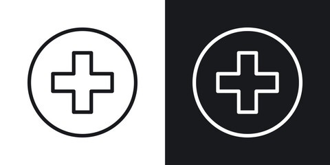 Obraz premium Plus icon thin line outline art. Doodle graphics