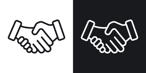 Obraz premium Partnership icon thin line outline art. Doodle graphics