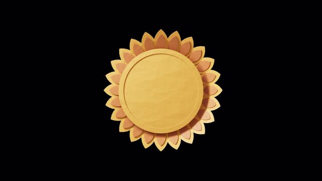 Sun Paper Cut Decorative Element For Festival Design