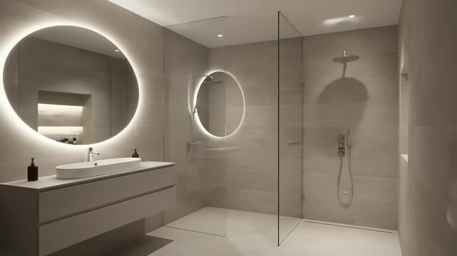 Modern minimalist bathroom design.