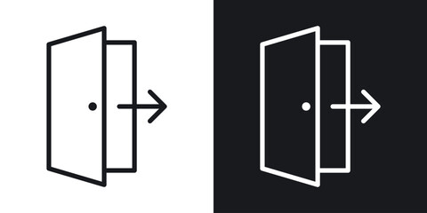 Logout icon thin line outline art. Doodle graphics