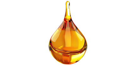 A single, golden-orange liquid drop