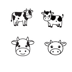 Black and white icon cute vector illustration of a monkey. vector simple. no colour