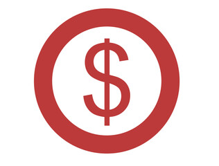 dollar icon with a bright red color