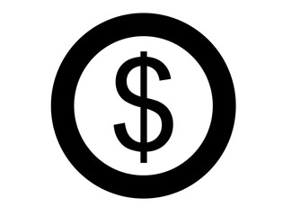 dollar icon in solid black