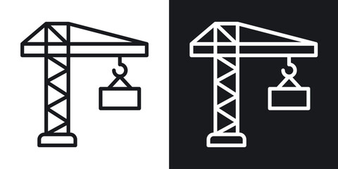 Construction crane icon thin line outline art. Doodle graphics © ramsey