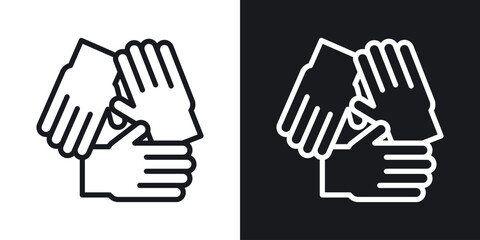 Fototapeta premium Collaboration icon thin line outline art. Doodle graphics