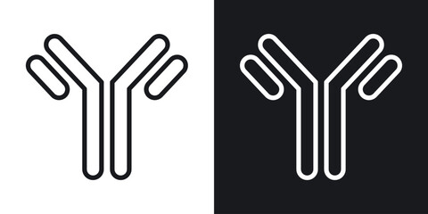 Fototapeta premium Antibody icon thin line outline art. Doodle graphics