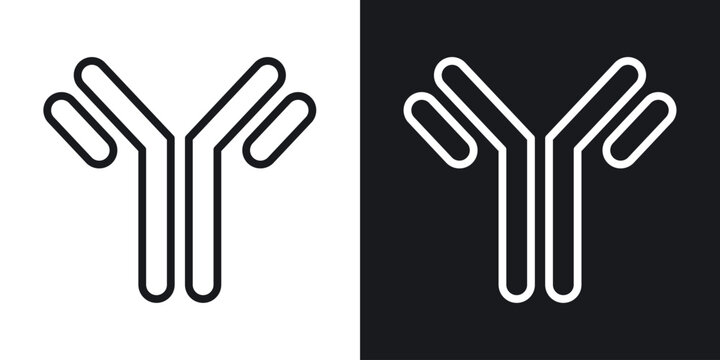 Antibody icon thin line outline art. Doodle graphics