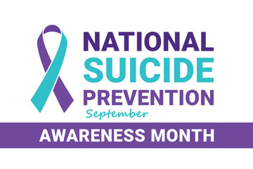 national suicide prevention awareness month banner, september, poster, vector illustration