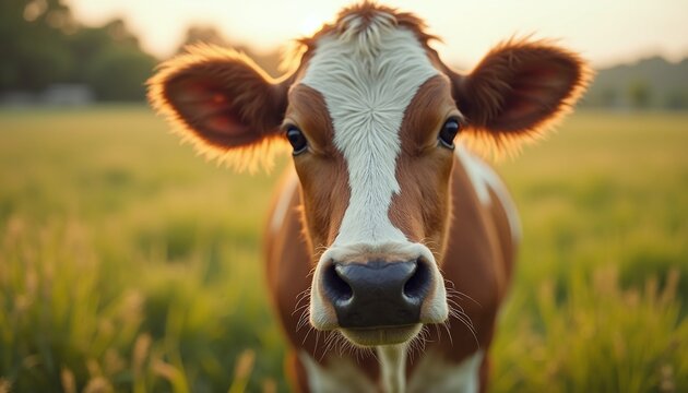 Close-Up Portrait of a Cow’s Face