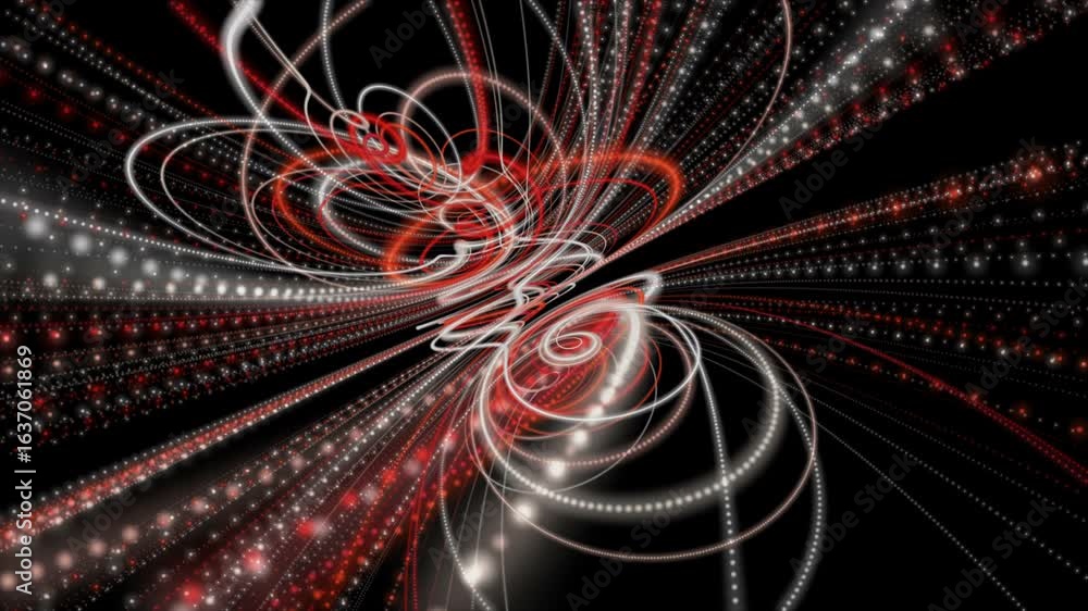 Poster futuristic video animation with particle stripe object in slow motion, 4096x2304 loop 4k