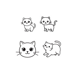 Black and white icon cute vector illustration of a monkey. vector simple. no colour