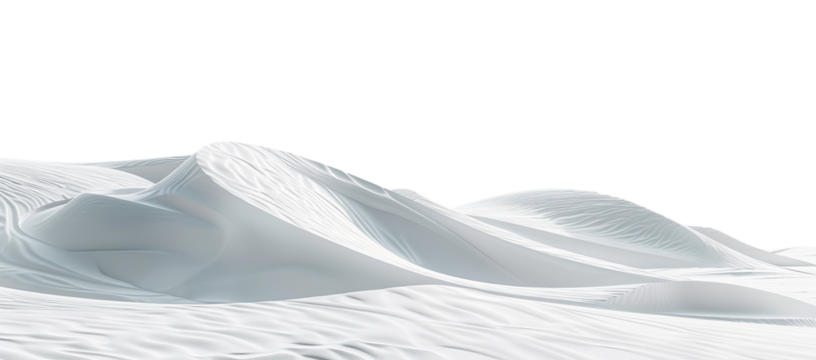 Soft, undulating white sand dunes