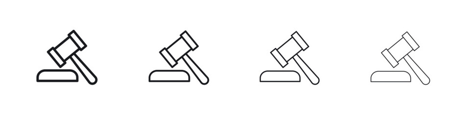 Fototapeta premium Law icons big set. Simple black stroke line versions collection