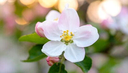 Obraz premium Blossoming apple flower in spring sunlight