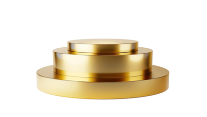 Three tiered golden pedestal