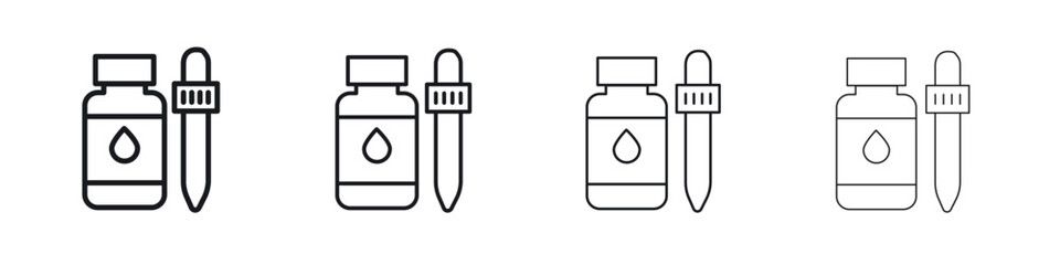 Essential oils icons big set. Simple black stroke line versions collection