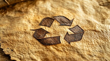 Recycling Symbol on Recycled Paper