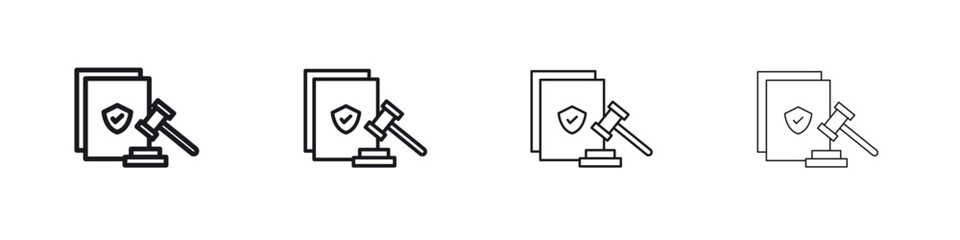 Code of conduct icons big set. Simple black stroke line versions collection
