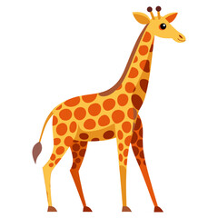 vector illustration of giraffe, walking, abstract