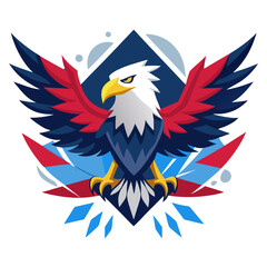 vector illustration of eagle, diving, abstract