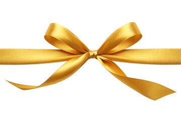 Fototapeta premium Elegant gold ribbon tied in a bow for gift wrapping, party decorations, or holiday greetings